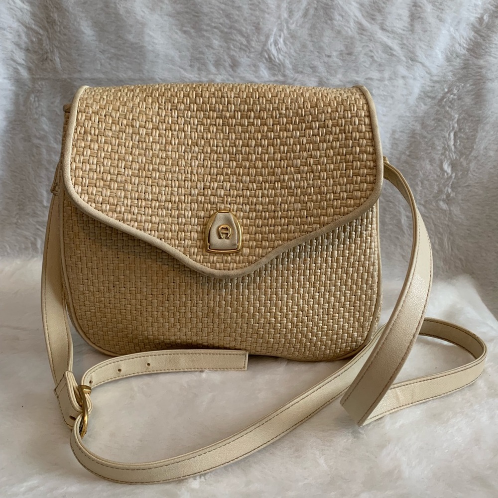 Etienne Aigner woven handbag single strap purse